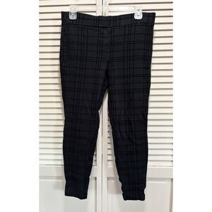 Style & Co Black Plaid‎ Jeggings Size PL Skinny Pockets Mid Rise Elastic Band